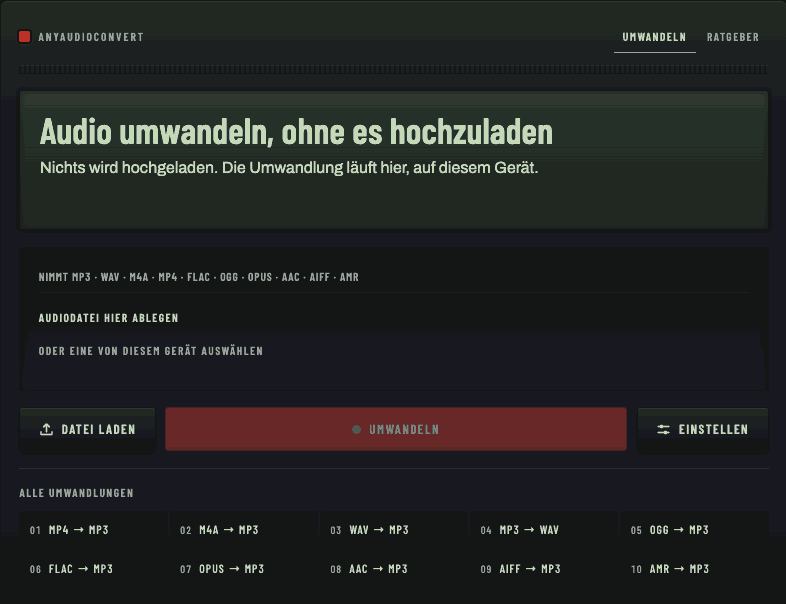 Eine Bildschirmaufnahme, in der sich das Einstellen-Feld des Konverters öffnet, die Bitrate-Auswahl von 192 auf 320 kbps wechselt, das Häkchen für variable Bitrate gesetzt wird und die Bitrate zurück auf 128 geht.